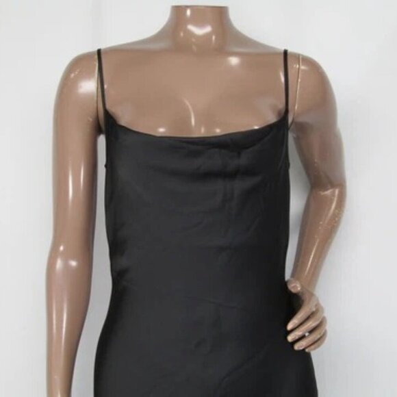 NEW ALLSAINTS Womens Midi Slip Dress Black Hadley Cowl Neck Sleeveless - Picture 6 of 9